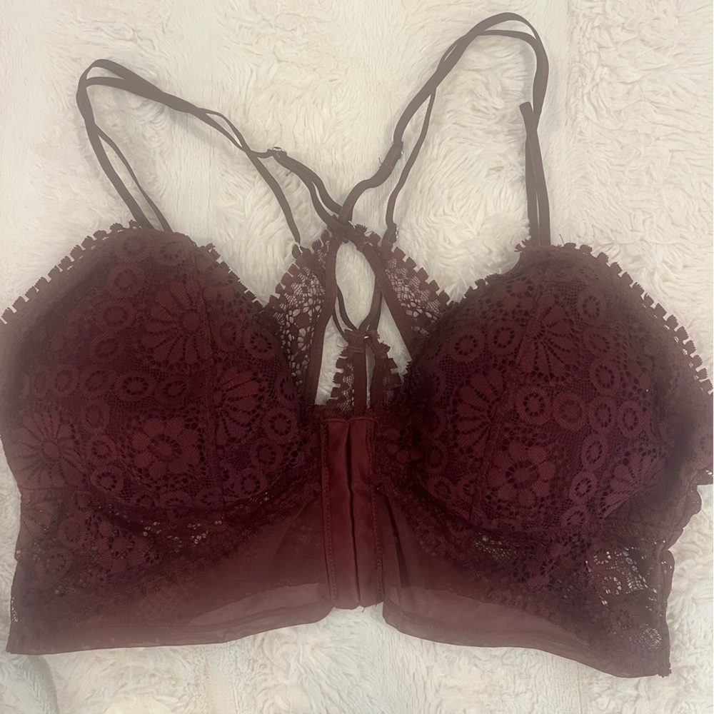 Aerie Lace Bralette in Rich Burgundy